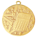 Gold 2" Superstar Math Medal