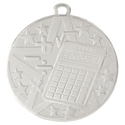 Silver 2" Superstar Math Medal