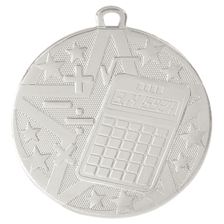 Silver 2" Superstar Math Medal