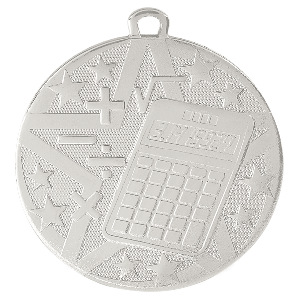 Silver 2" Superstar Math Medal