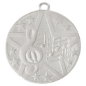 Silver 2" Superstar Music Medal