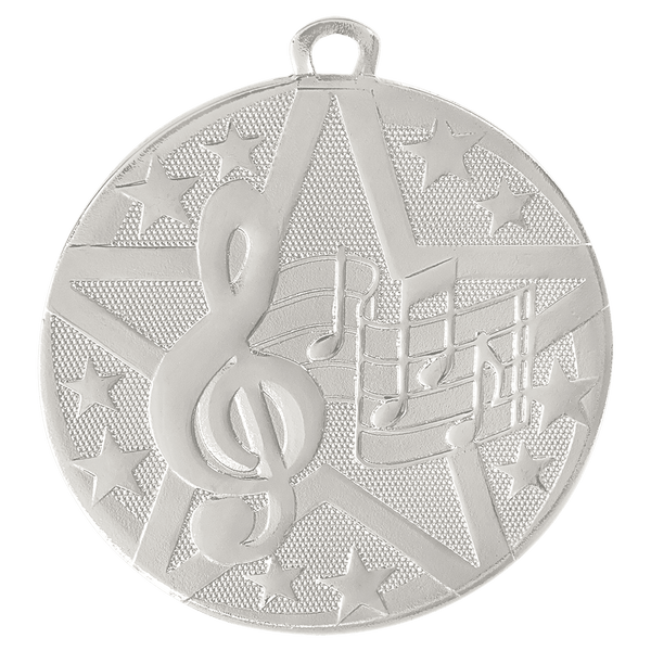 Silver 2" Superstar Music Medal