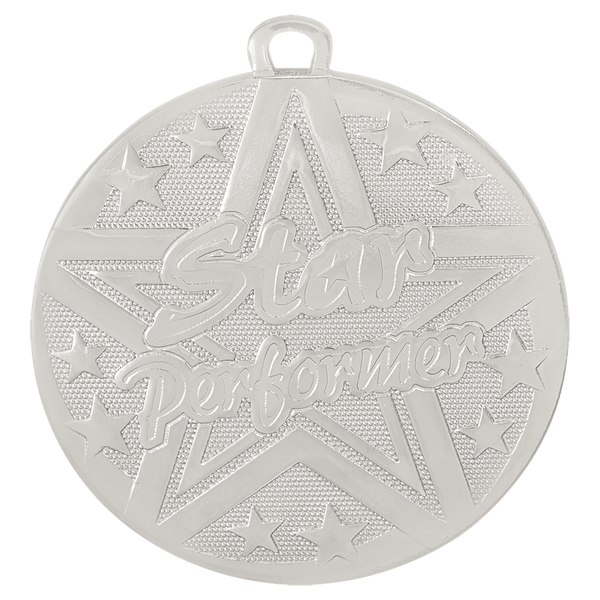 Silver 2" Superstar Star Performer Medal
