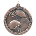 Antique Bronze 1 3/4" Football Shooting Star Medal