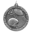Antique Silver 1 3/4" Football Shooting Star Medal