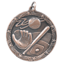 Antique Bronze 1 3/4" Baseball/Softball Shooting Star Medal