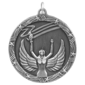 Antique Silver 1 3/4" Victory Shooting Star Medal