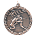 Antique Bronze 1 3/4" Wrestling Shooting Star Medal