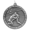 Antique Silver 1 3/4" Wrestling Shooting Star Medal