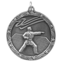 Antique Silver 1 3/4" Martial Arts Shooting Star Medal