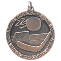 Antique Bronze 1 3/4" Hockey Shooting Star Medal