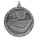 Antique Silver 1 3/4" Hockey Shooting Star Medal