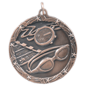 Antique Bronze 1 3/4" Swimming Shooting Star Medal