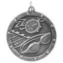 Antique Silver 1 3/4" Swimming Shooting Star Medal