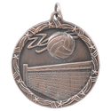 Antique Bronze 1 3/4" Volleyball Shooting Star Medal
