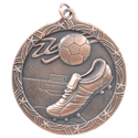 Antique Bronze 2 1/2" Soccer Shooting Star Medal