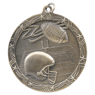 Antique Gold 2 1/2" Football Shooting Star Medal