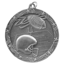 Antique Silver 2 1/2" Football Shooting Star Medal