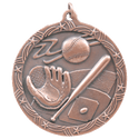 Antique Bronze 2 1/2" Baseball/Softball Shooting Star Medal