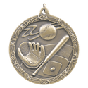 Antique Gold 2 1/2" Baseball/Softball Shooting Star Medal