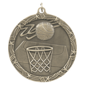 Antique Gold 2 1/2" Basketball Shooting Star Medal