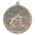 Antique Gold 2 1/2" Wrestling Shooting Star Medal