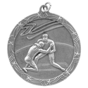 Antique Silver 2 1/2" Wrestling Shooting Star Medal