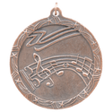 Antique Bronze 2 1/2" Music Shooting Star Medal