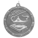 Antique Silver 2 1/2" Lamp of Knowledge Shooting Star Medal