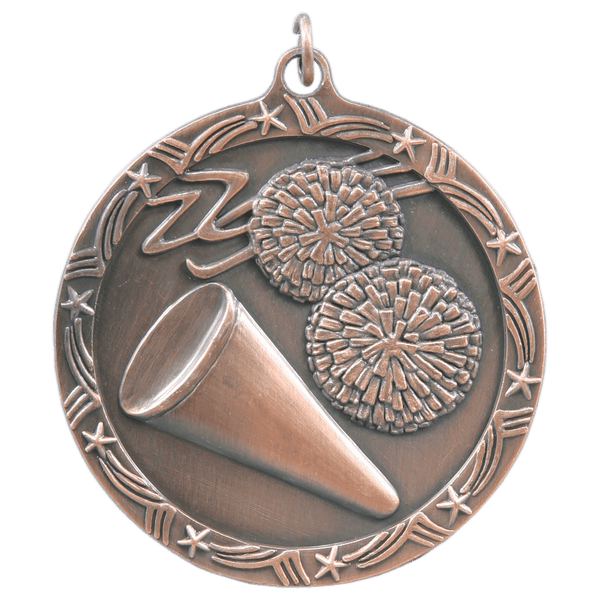 Antique Bronze 2 1/2" Cheer Shooting Star Medal