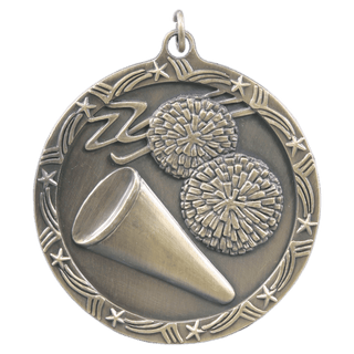 Antique Gold 2 1/2" Cheer Shooting Star Medal