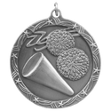 Antique Silver 2 1/2" Cheer Shooting Star Medal