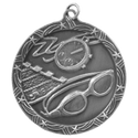 Antique Silver 2 1/2" Swimming Shooting Star Medal