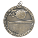 Antique Gold 2 1/2" Volleyball Shooting Star Medal