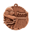Antique Bronze 1 3/4" Swimming Millennium Medal