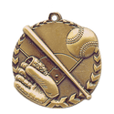 Antique Gold 1 3/4" Baseball/Softball Millennium Medal