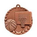 Antique Bronze 1 3/4" Basketball Millennium Medal