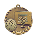 Antique Gold 1 3/4" Basketball Millennium Medal