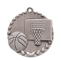 Antique Silver 1 3/4" Basketball Millennium Medal