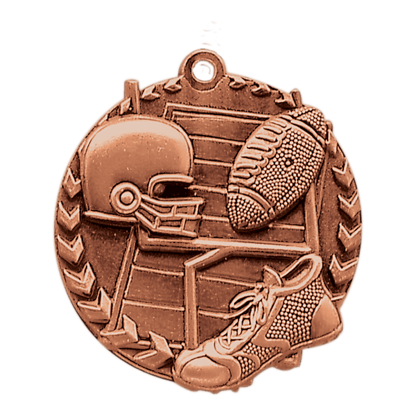 Antique Bronze 1 3/4" Football Millennium Medal