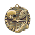 Antique Gold 1 3/4" Football Millennium Medal