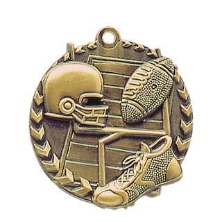 Antique Gold 1 3/4" Football Millennium Medal