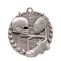 Antique Silver 1 3/4" Football Millennium Medal