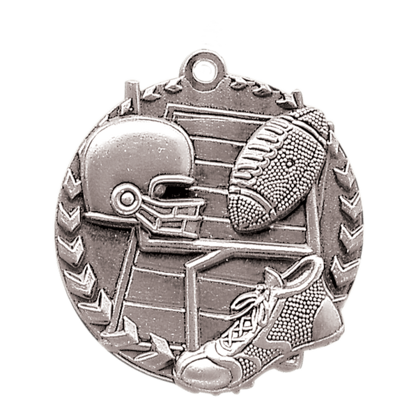 Antique Silver 1 3/4" Football Millennium Medal