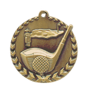Antique Gold 1 3/4" Golf Millennium Medal
