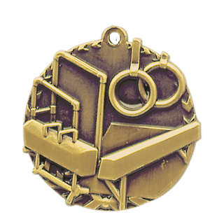 Antique Gold 1 3/4" Gymnastics Millennium Medal