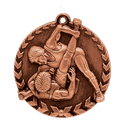 Antique Bronze 1 3/4" Wrestling Millennium Medal