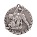 Antique Silver 1 3/4" Wrestling Millennium Medal