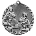 Antique Silver 1 3/4" Martial Arts Millennium Medal