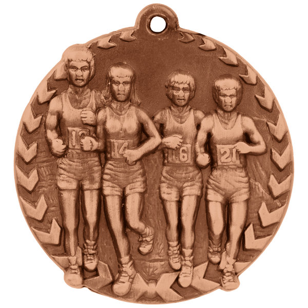 Antique Bronze 1 3/4" Cross Country Millennium Medal